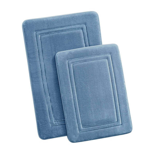Truly Calm HeiQ Antimicrobial Memory Foam Set of 17x24 and 20x30 Bath Rug in - Picture 3 of 7